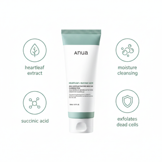 Anua Heartleaf Succinic Acid Cleansing Foam - Key Ingredients