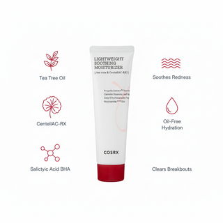 COSRX AC Collection Lightweight Soothing Moisturizer Benefits Infographic