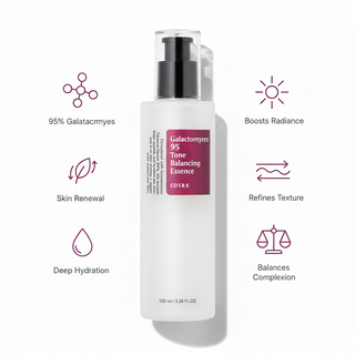 COSRX Galactomyces 95 Tone Balancing Essence Benefits Infographic
