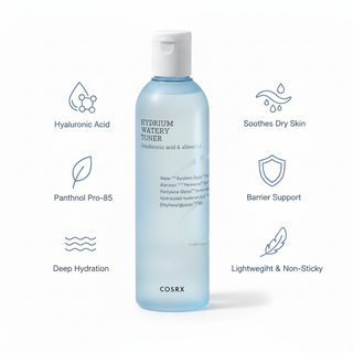 COSRX Hydrium Watery Toner Benefits Infographic