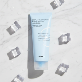 COSRX Triple HA Cleanser Flat Lay Natural